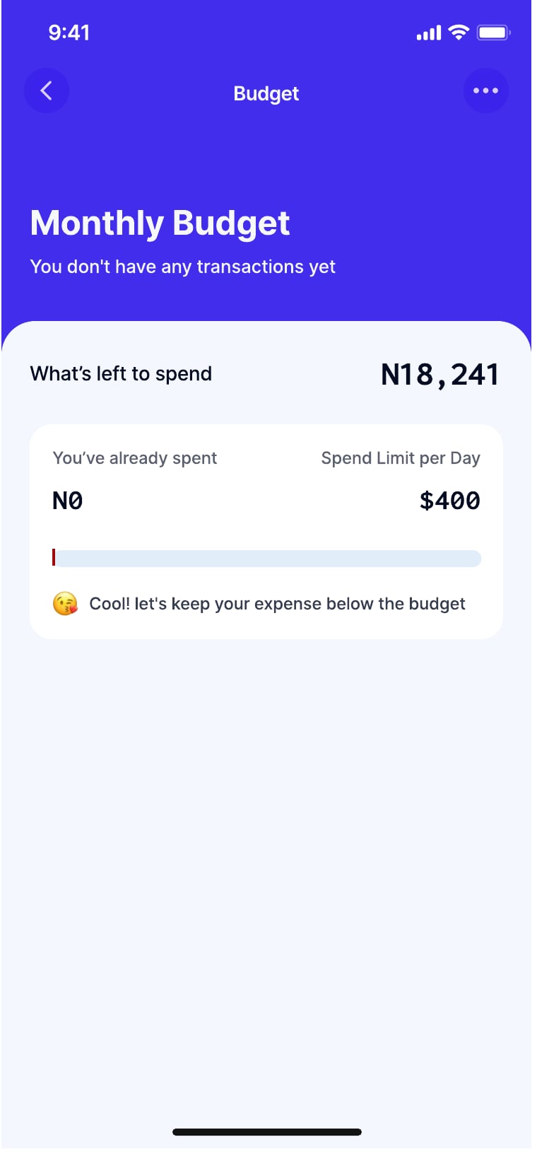 Brees personal finance app budget screen 10 of 12.