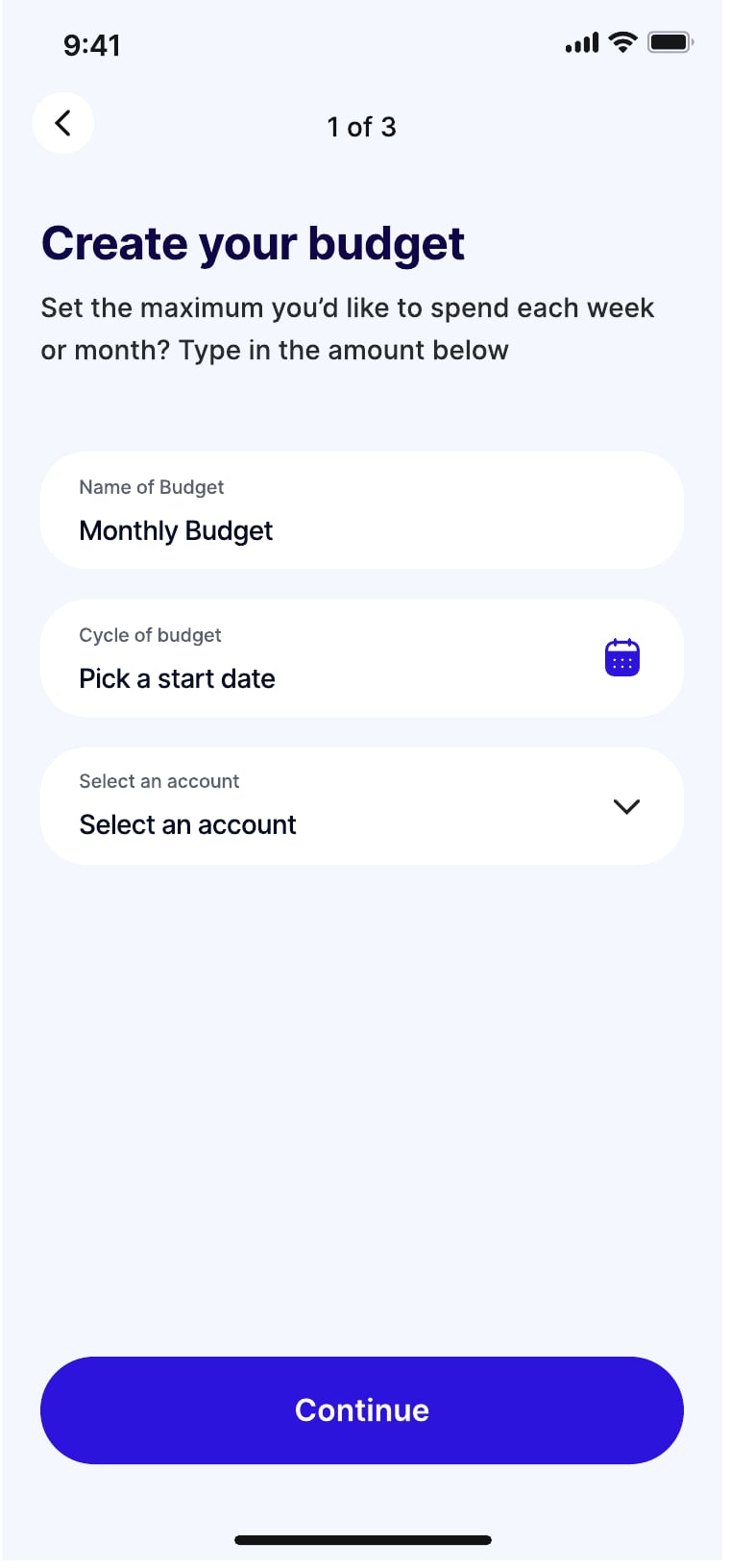 Brees personal finance app budget screen 2 of 12.