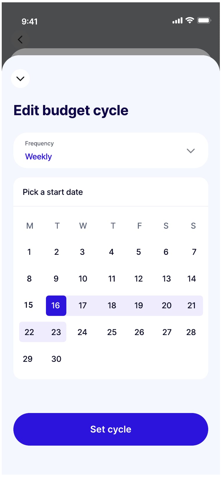Brees personal finance app budget screen 4 of 12.