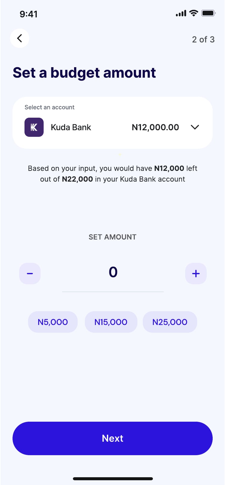 Brees personal finance app budget screen 6 of 12.