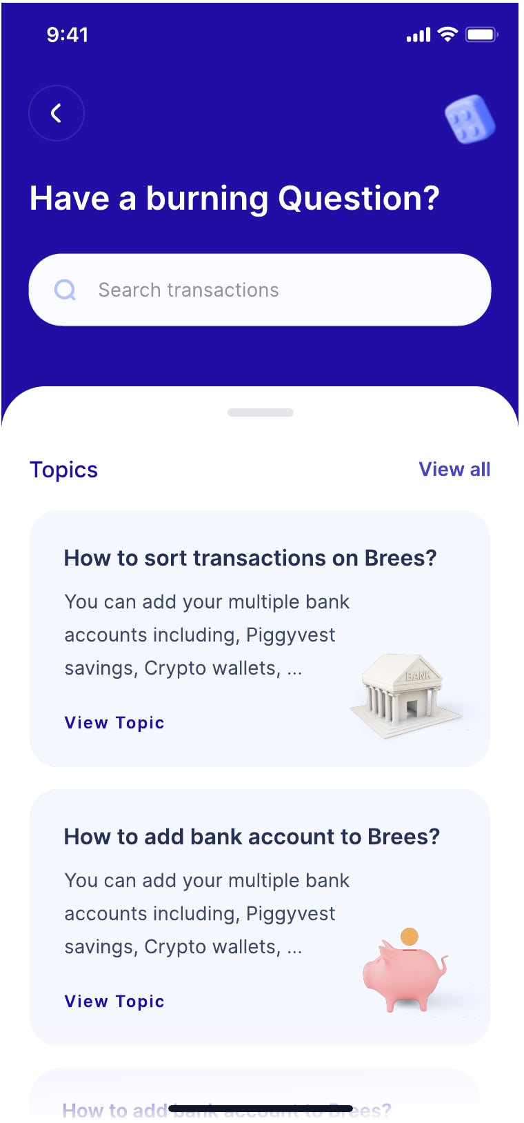 Brees personal finance app profile and settings screen 6 of 7.