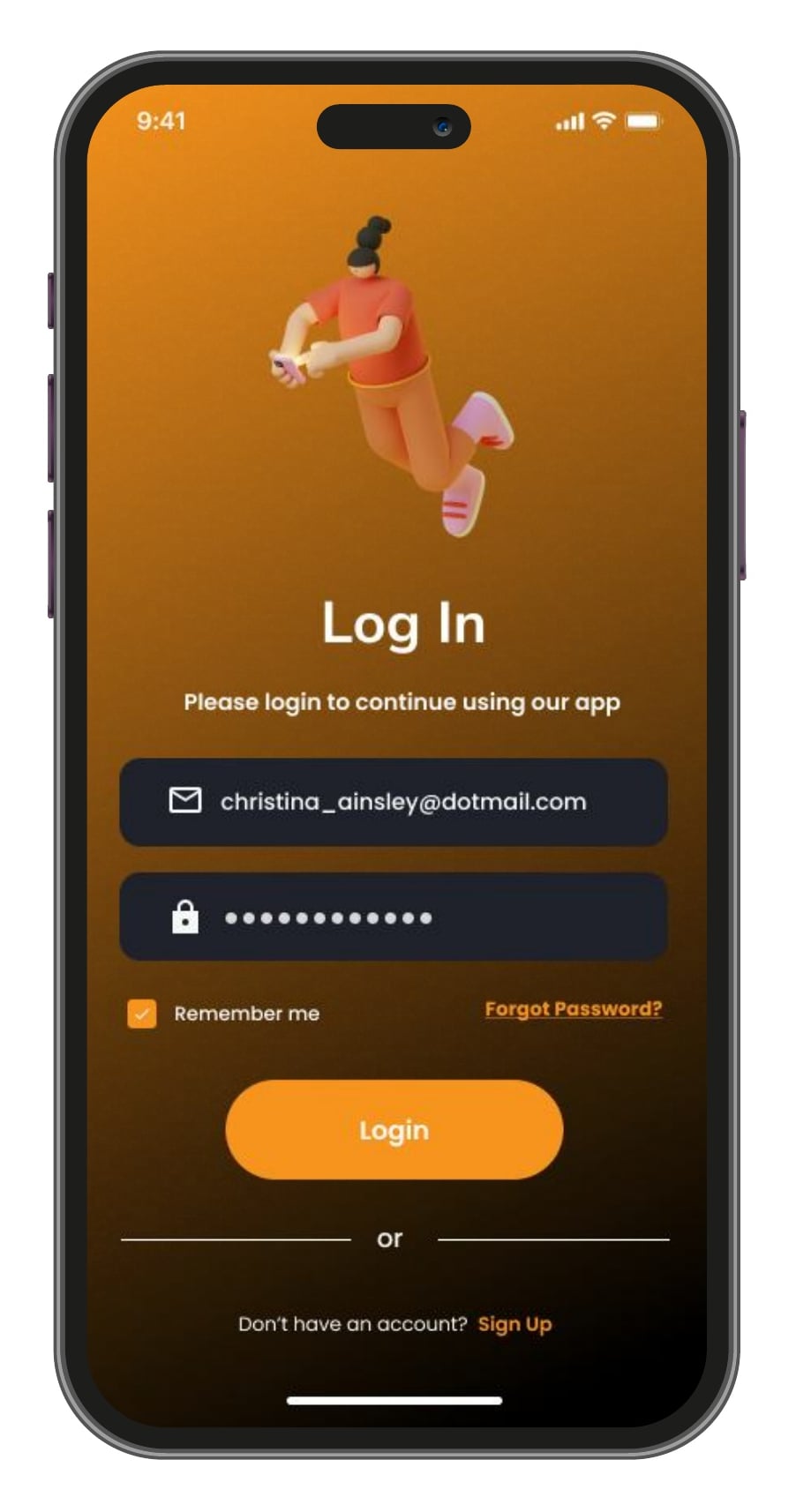 Startup Assistant AI assistant app log in and onboarding screen 1 of 8.