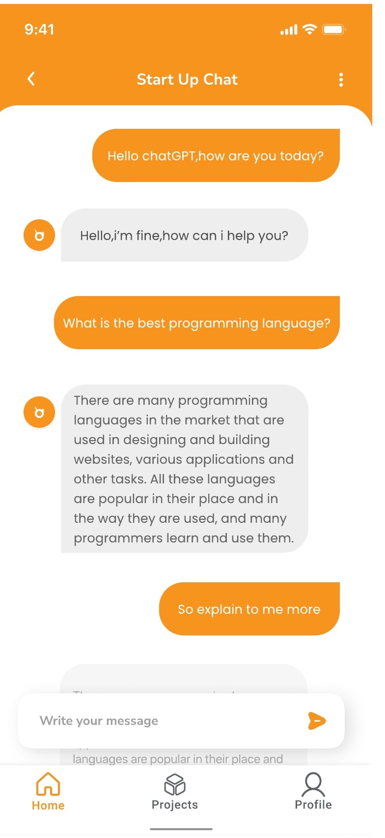 Startup Assistant AI assistant app dashboard screen 10 of 10.