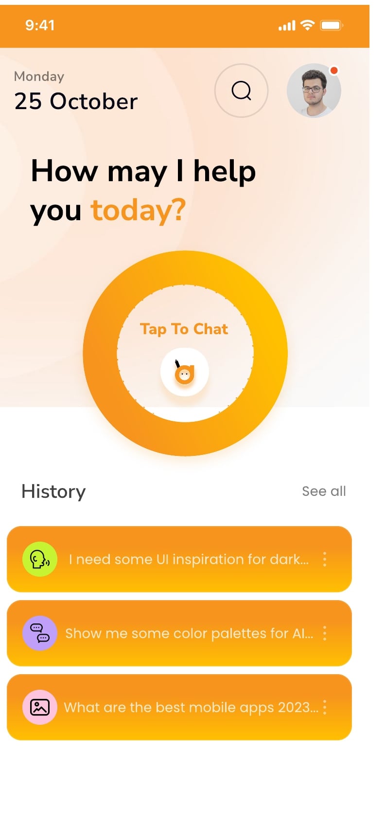 Startup Assistant AI assistant app dashboard screen 4 of 10.