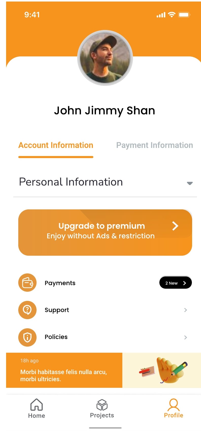 Startup Assistant AI assistant app profile screen 1 of 8.