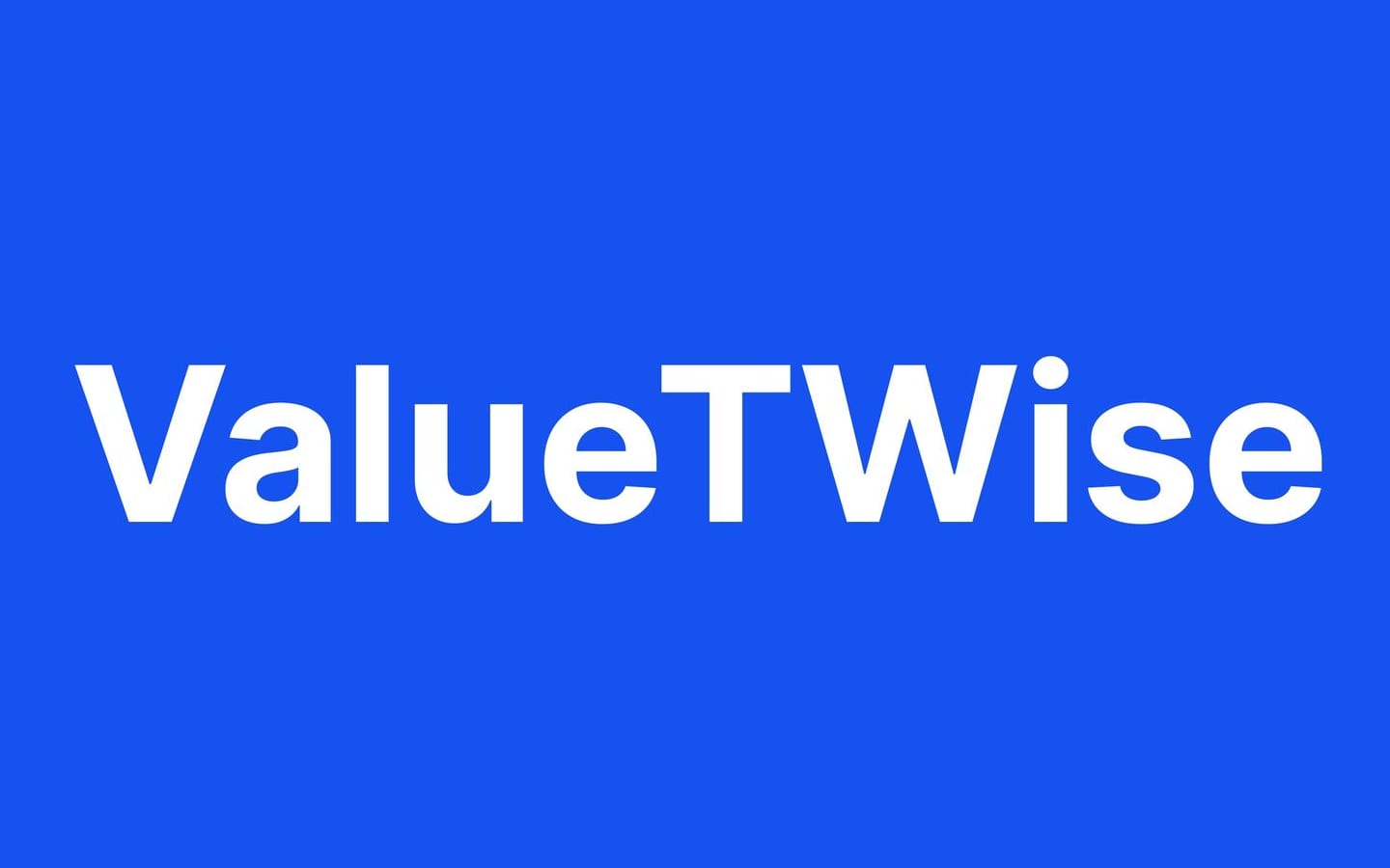 ValueTWise wordmark in white on a solid royal blue field.